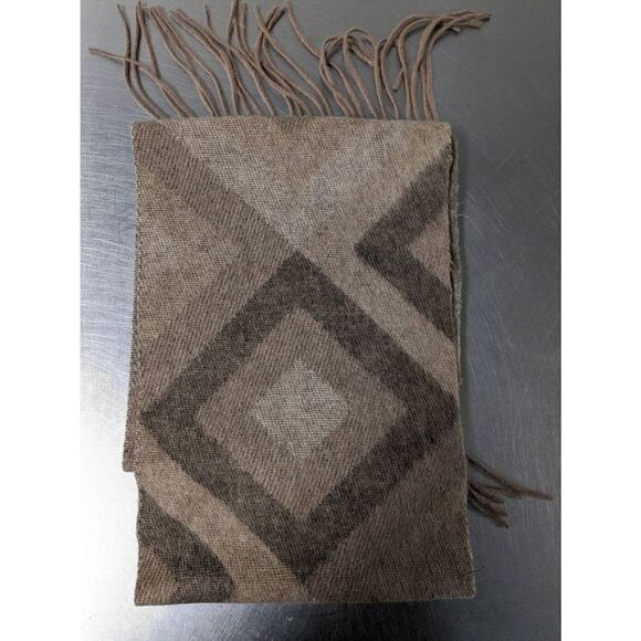 Geometric Pattern Wool Hat square Suit Winter Men's Light Green Scarf - Picture 2 of 5